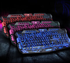 M200 Crackle Design RGB Gaming Keyboard and Mouse Set