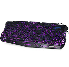 M200 Crackle Design RGB Gaming Keyboard and Mouse Set